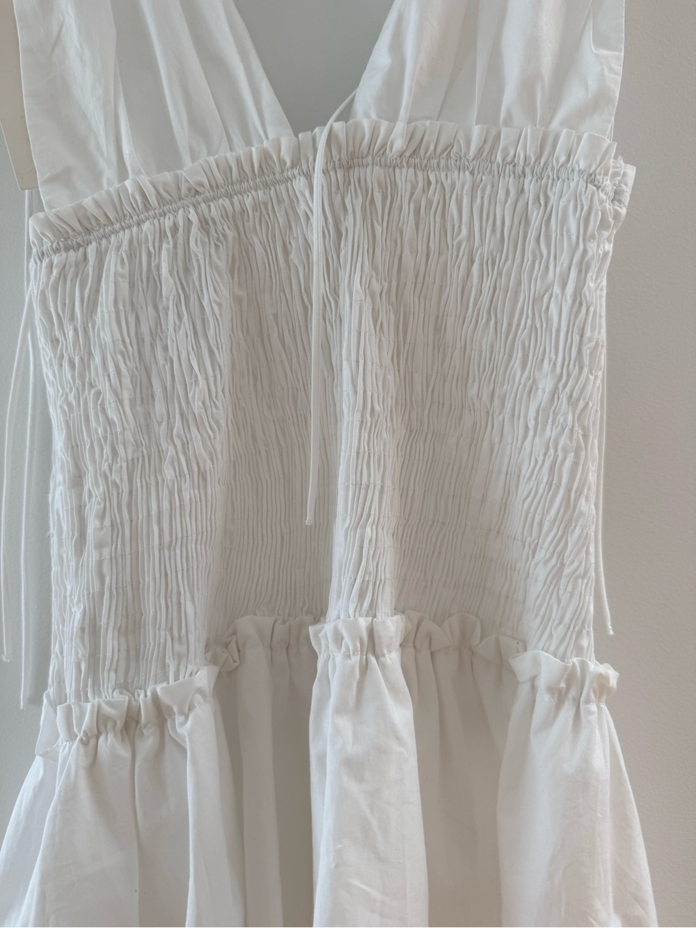 Zara White Smocked Mini Dress - Picture 3 of 3
